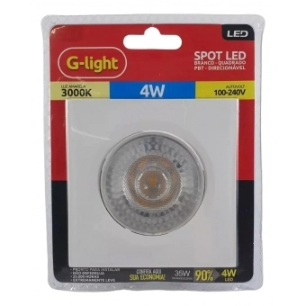 Led Spot Embutir Quadrado 4w 3000k Bivolt Branco – Pop - G-Light