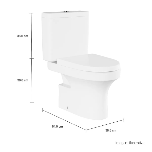 Bacia + Caixa Acoplada Level Kit Completo - Branco - Deca#SIM#