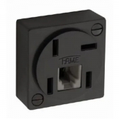 Tomada Telefone 4P + RJ11 Preta Sobrepor- Fame#SIMONLEX#