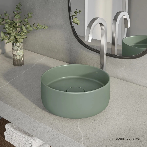 Cuba Redonda De Apoio 30cm Slim - Sálvia - Deca#SIM#