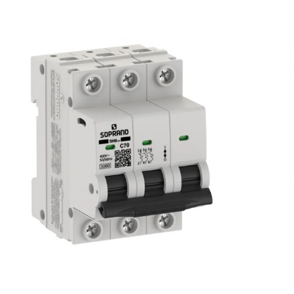 Disjuntor Tripolar DIN 70A 3KA – Soprano#SIMONLEX#