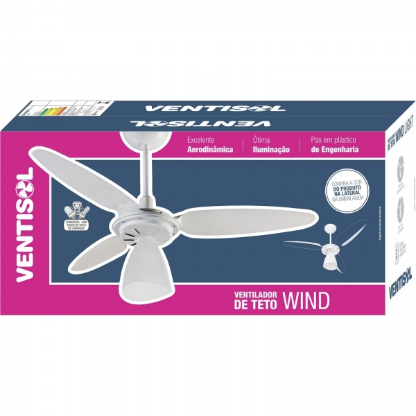 Ventilador De Teto Wind Light Br 3 Pas Transparente 220v - Ventisol#SIMONLEX#