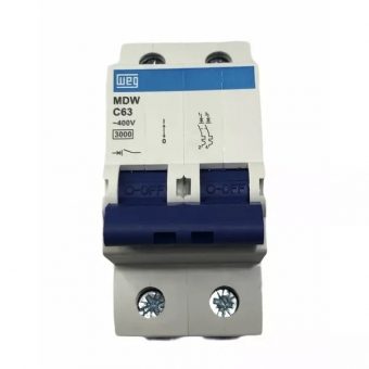 Disjuntor Bipolar Din 63A C Mdw 3kA - Weg#SIMONLEX#