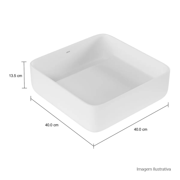 Cuba Quadrada De Apoio Com Válvula 40cm Slim - Branca - Deca#SIM#