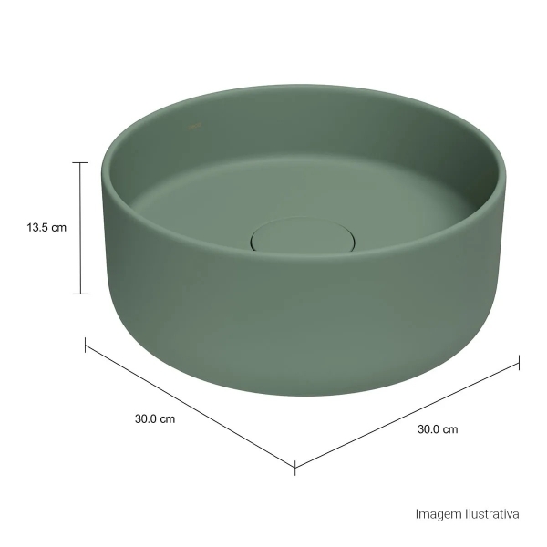 Cuba Redonda De Apoio 30cm Slim - Sálvia - Deca#SIM#