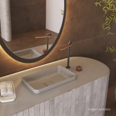 Cuba De Sobrepor Slim Retangular 50cm Cinza Antracite - Deca#SIM#