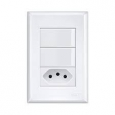 Interruptor 2S Simples + Tomada 2P+T 10A - Fame#SIMONLEX#