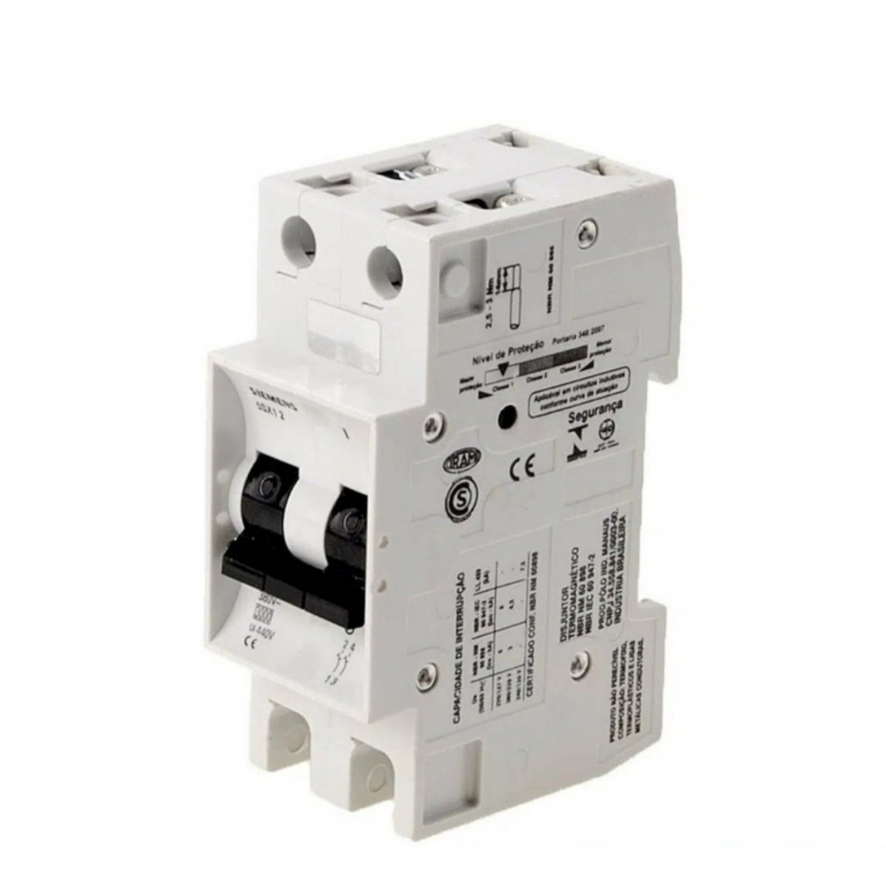 Disjuntor Din B Bipolar 10A 5SX1 - Siemens#SIMONLEX#