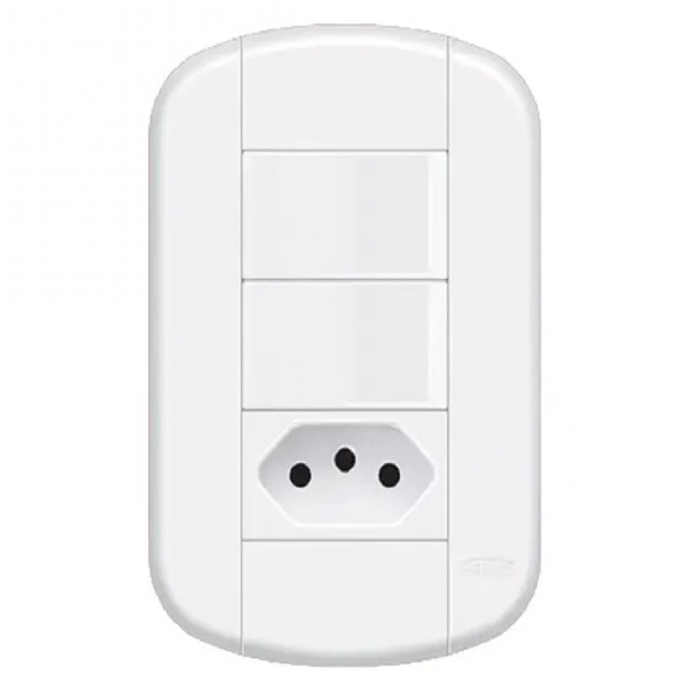 Fame Blanc+ Interruptor Simples E Tomada Padrão 2PT 20A#SIMONLEX#