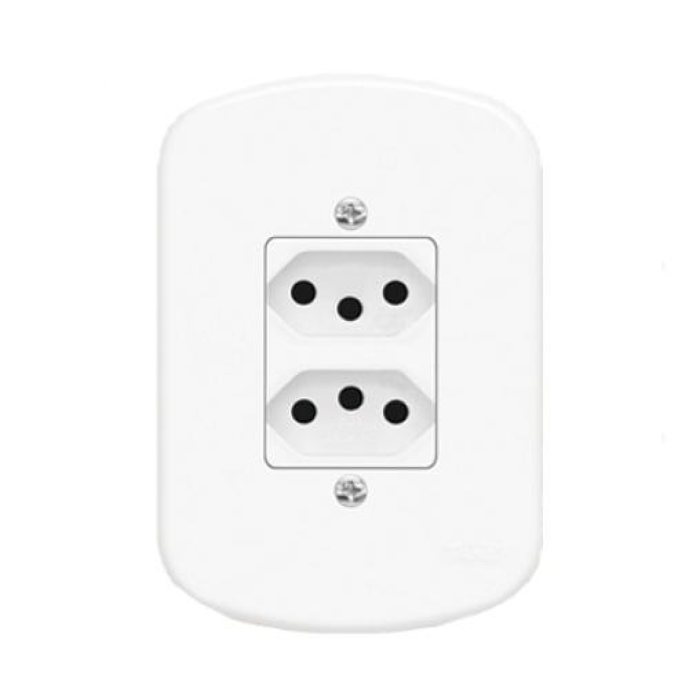 Fame Blanc Tomada 2P+T Dupla 10A Padrão Brasil#SIMONLEX#