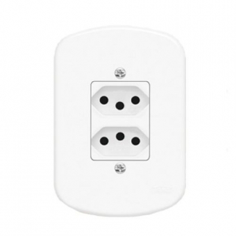 Fame Blanc Tomada 2P+T Dupla 10A Padrão Brasil#SIMONLEX#