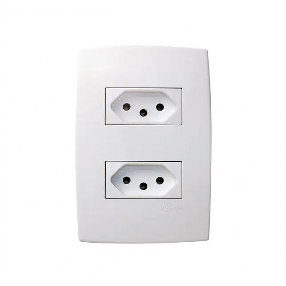 Conjunto Tomada Dupla 2P+T 10A Pial Plus - Legrand#SIMONLEX#