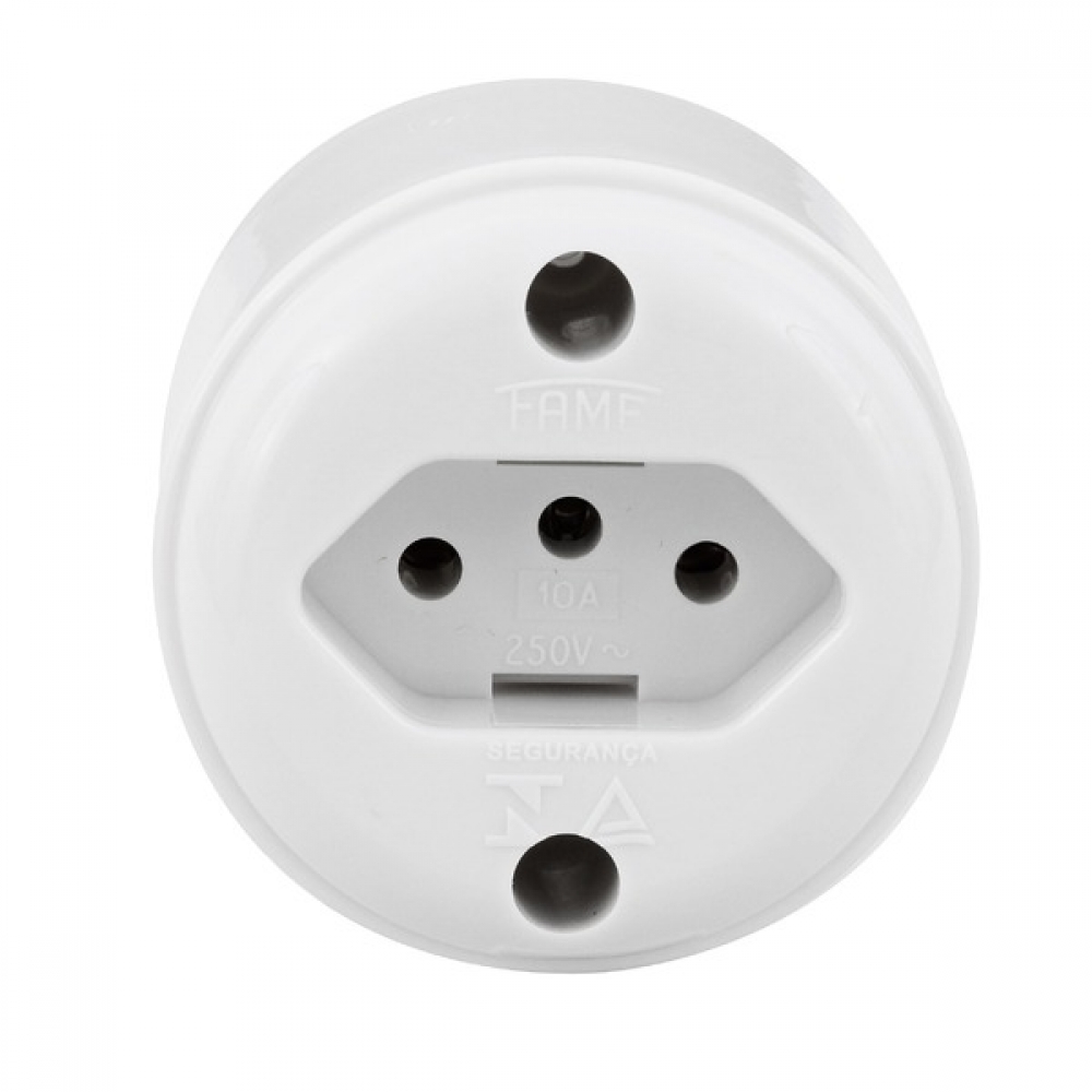 Tomada Sobrepor 2P+T PAD Brasil 10A - Fame#SIMONLEX#