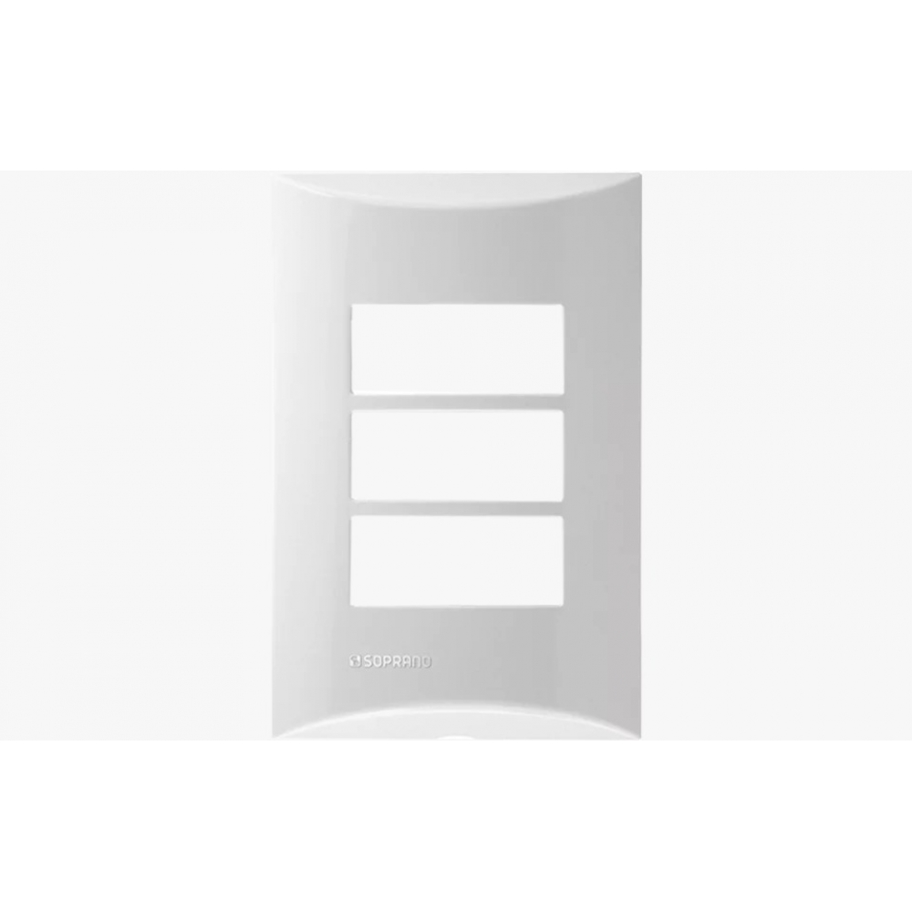 Brava Placa 4X2 3 Módulos Sem Suporte - Soprano#SIMONLEX#