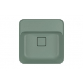 Cuba De Sobrepor Quadrada Com Deck 40cm Slim - Sálvia - Deca#SIM#