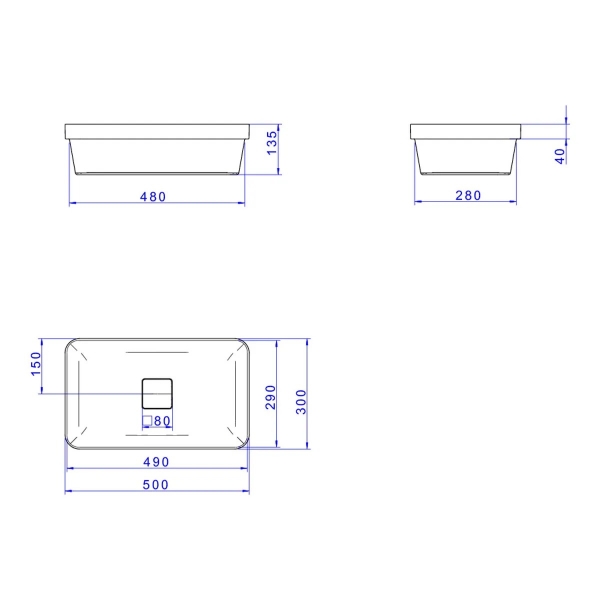 Cuba De Sobrepor Slim Retangular 50cm Branco - Deca#SIM#