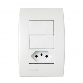 Interruptor 2s Simples + 1 Tomada 2p+T 10a Ilus - Soprano#SIMONLEX#