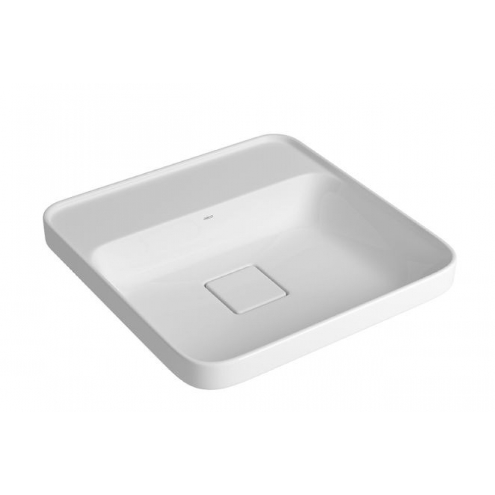 Cuba De Sobrepor Slim Quadrada Com Mesa 40cm Branco - Deca#SIM#