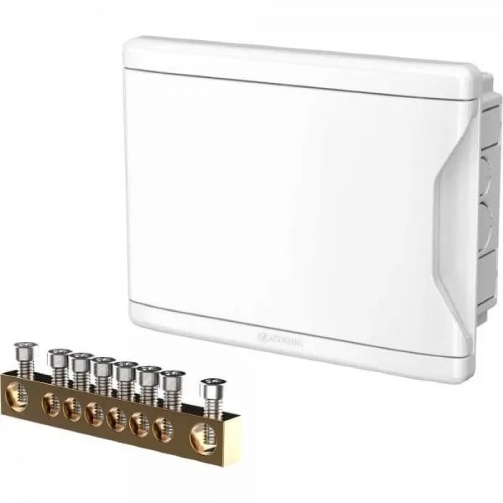 Quadro de Distribuição de Pvc Embutir Branco 11/16 Disjuntores Com Barramento - Krona#SIMONLEX#