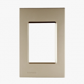 Placa 4x2 3 Modulos Champanhe Delta - Soprano#SIMONLEX#