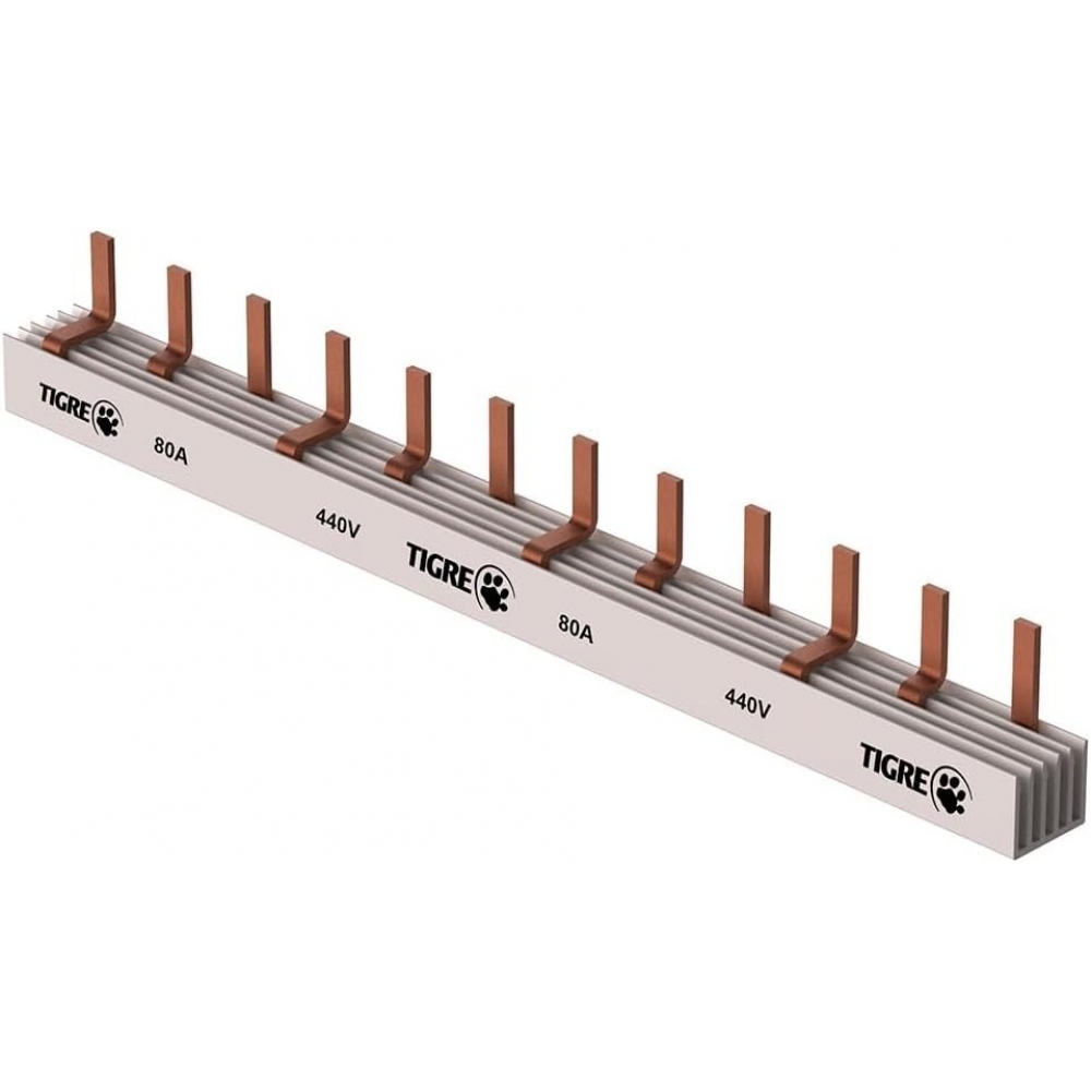 Barramento Din Trifásico 04 Disjuntores 80A 440V - Tigre#SIMONLEX#