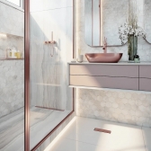 Ralo Linear 25cm Pvc Tiny Acabamento Inox Rose Gold - Elleve#SIMONLEX#