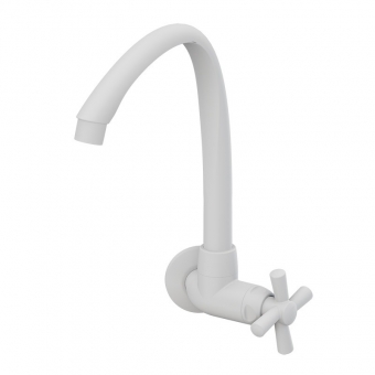 Torneira Cozinha Parede Alta Móvel Cross Branca 1/2-3/4 - Tigre#SIMONLEX#