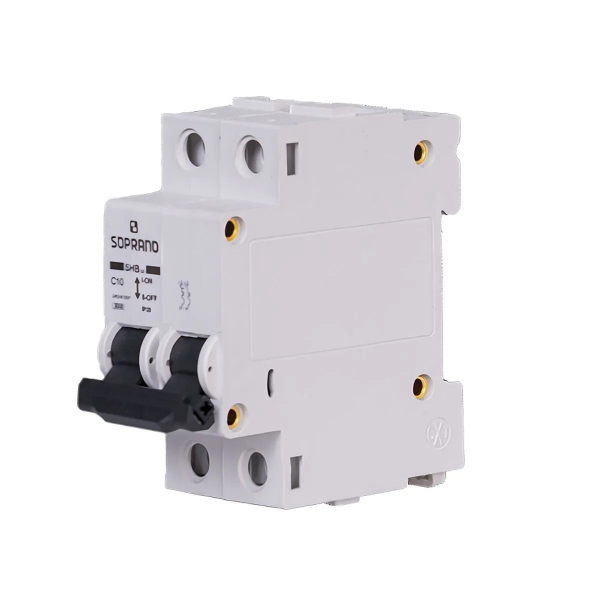 Disjuntor Bipolar 10A Din C Shb Gii 3kA - Soprano#SIMONLEX#