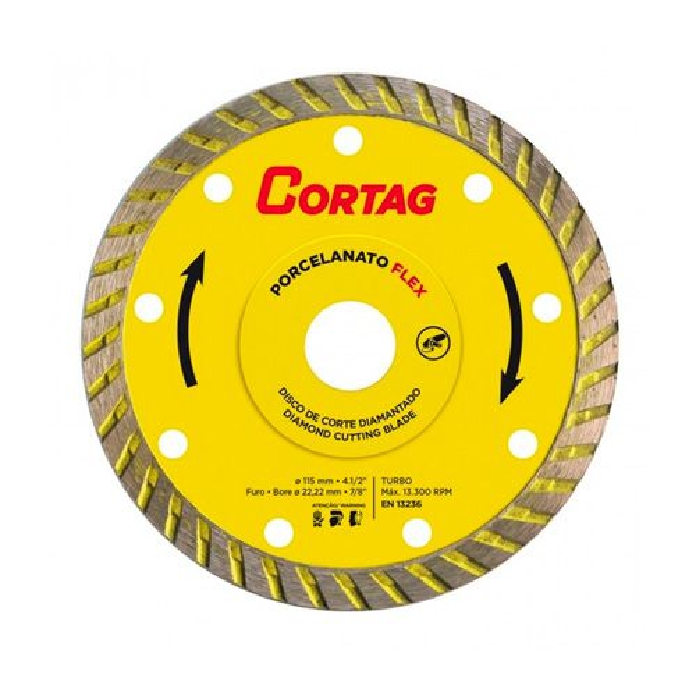 Disco Diamantado Turbo Porcelana 115mm X 22mm Flex - Cortag