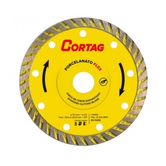 Disco Diamantado Turbo Porcelana 115mm X 22mm Flex - Cortag