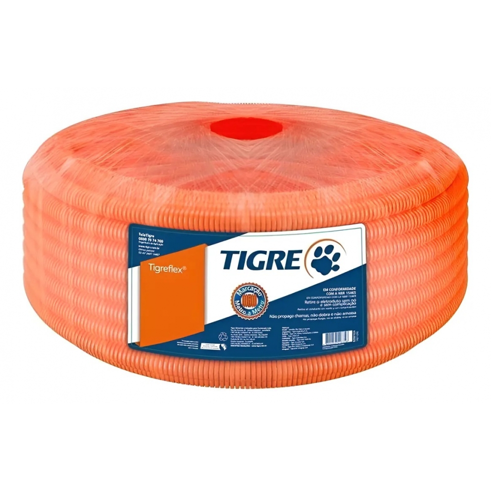 Conduite 20mm Laranja Reforçado - 50mt - Tigre#SIMONLEX#