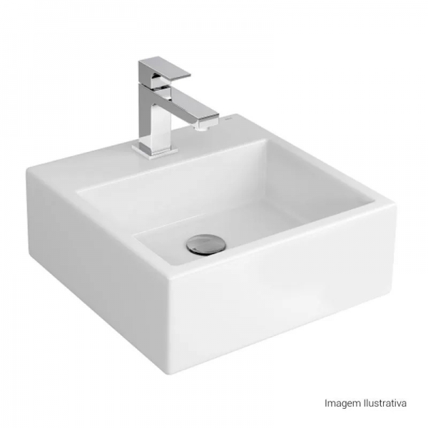 Cuba De Apoio Quadrada Branco Gelo 41cm Com Mesa L 73 - Deca#SIM#