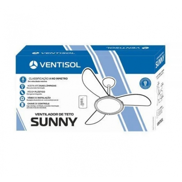 Ventilador De Teto Sunny Branco 3 PAS 220v - Ventisol#SIMONLEX#