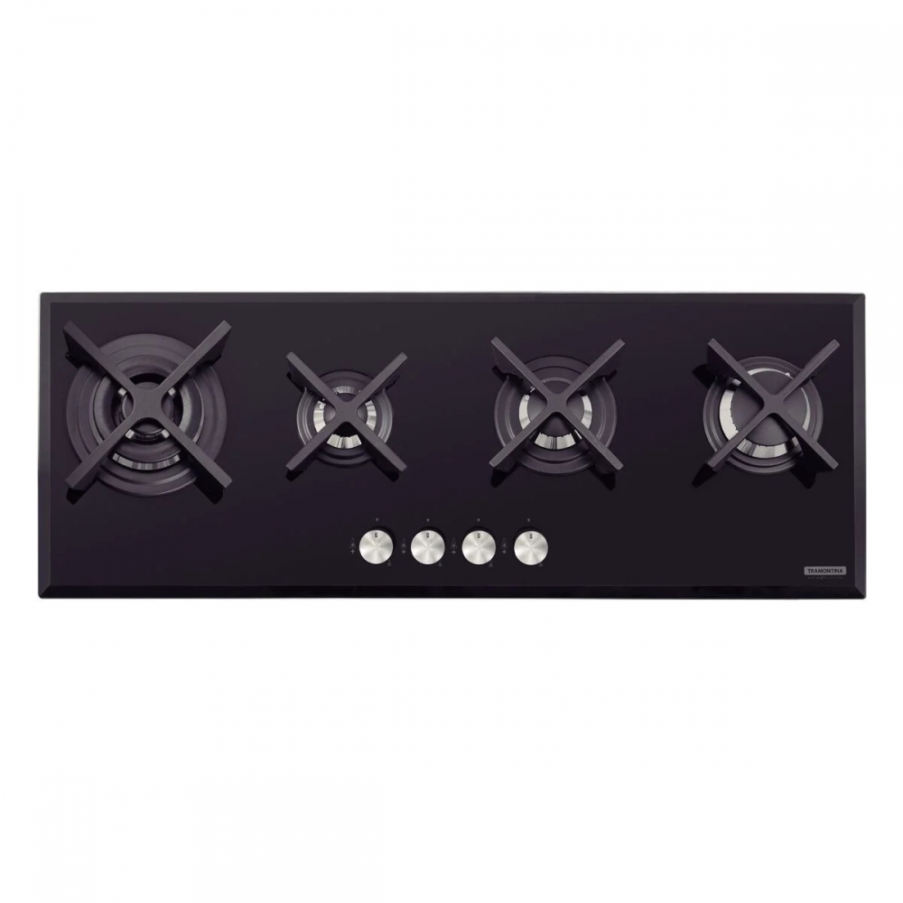 Cooktop a Gás Glass Slim Flat 4GG B 100 Safestop - Tramontina#SIM#