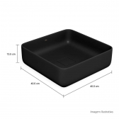 Cuba Slim De Apoio Quadrada 40cm Ébano Fosco - Deca#SIM#