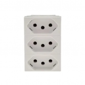 Módulo Tomada Tripla 2P+T 10A Pial Plus - Branco#SIMONLEX#