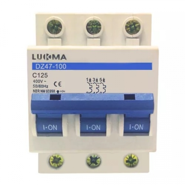 Disjuntor Tripolar 125A Din C 3kA - Lukma#SIMONLEX#