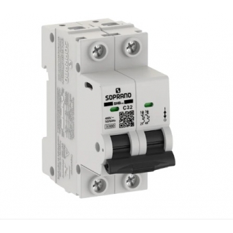 Disjuntor Bipolar Din 32A 3KA - Soprano#SIMONLEX#