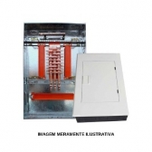 Quadro de Distribuição Acetinado de Chapa Embutir Din P/28 Disjun C/Barr 100A -Moratori#SIMONLEX#
