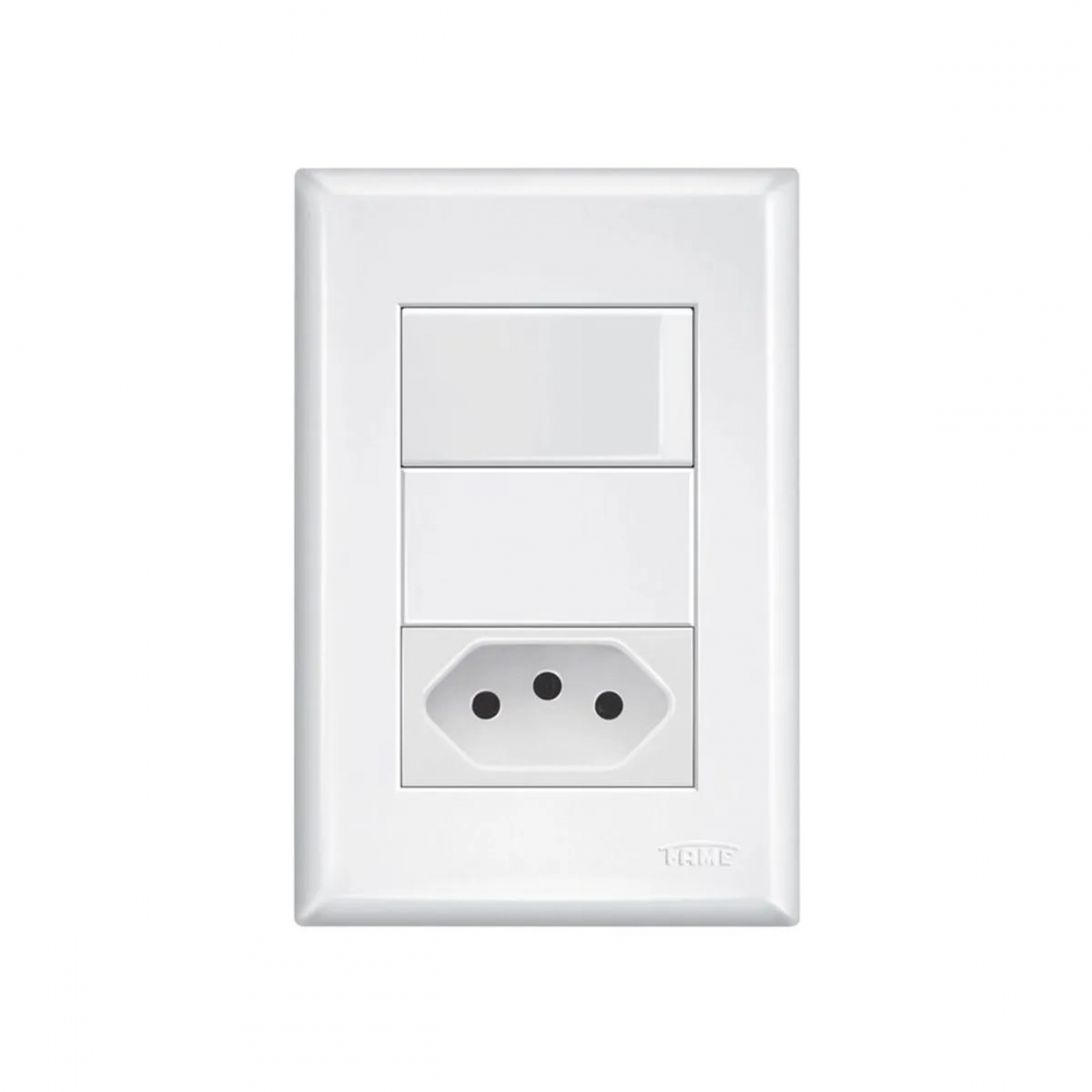 Fame Evidence Interruptor 1S Simples + Tomada 2P+T 10A Padrão Brasil#SIMONLEX#