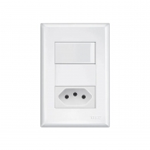 Fame Evidence Interruptor 1S Simples + Tomada 2P+T 10A Padrão Brasil#SIMONLEX#