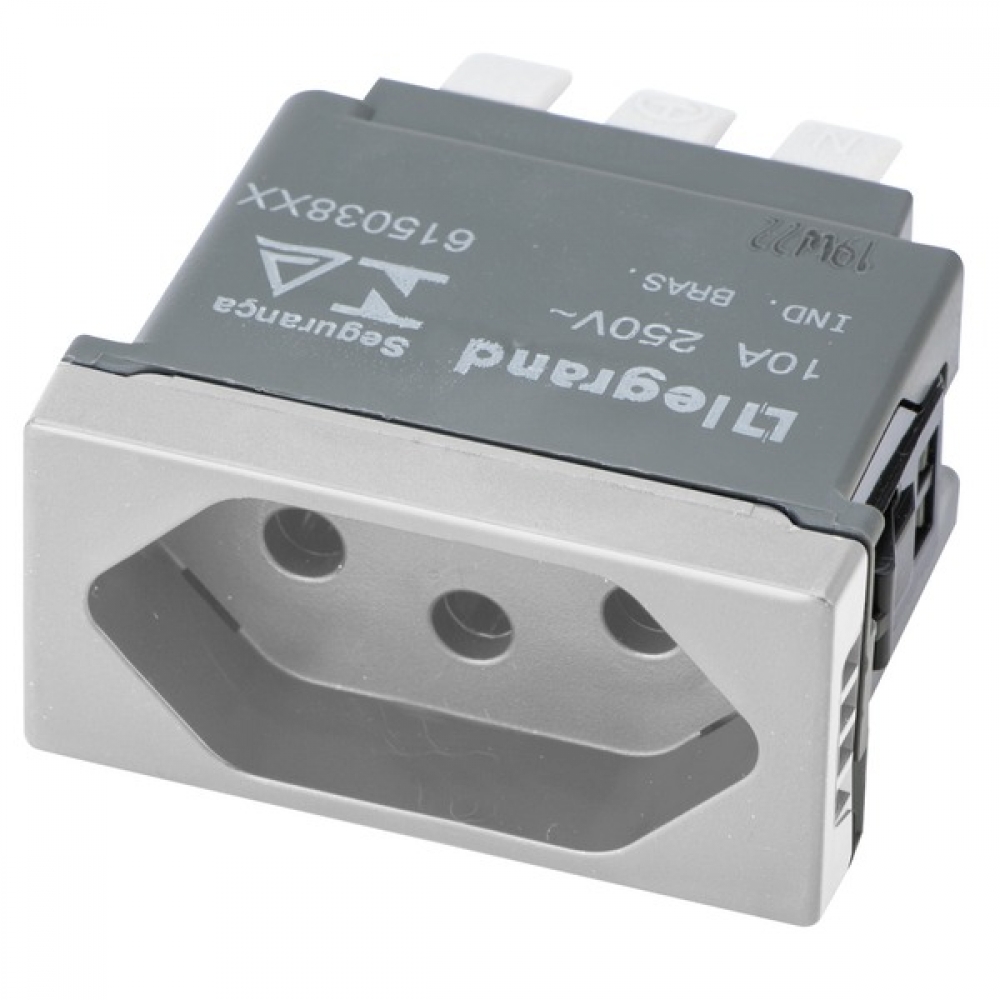 Módulo Tomada 2P+T 20A Pial Plus - Cinza#SIMONLEX#