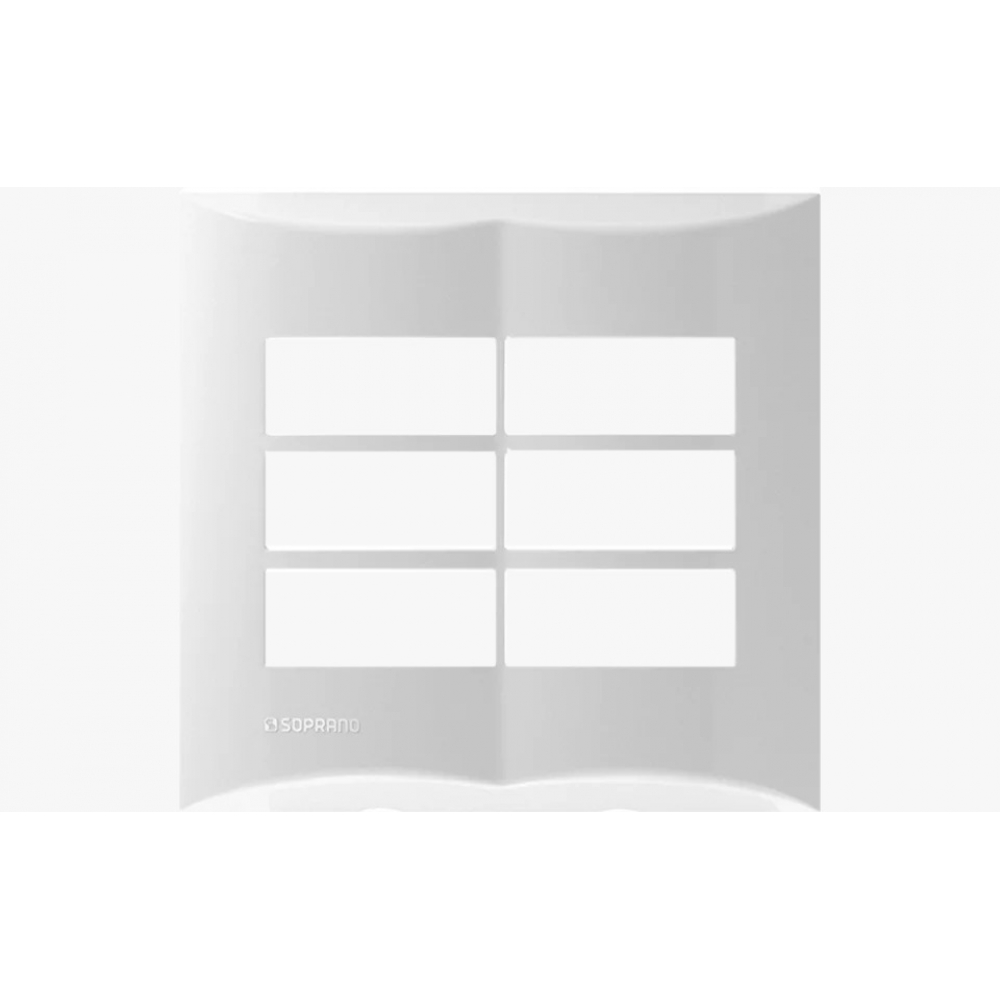 Brava Placa 4X4 6 Módulos Sem Suporte - Soprano#SIMONLEX#