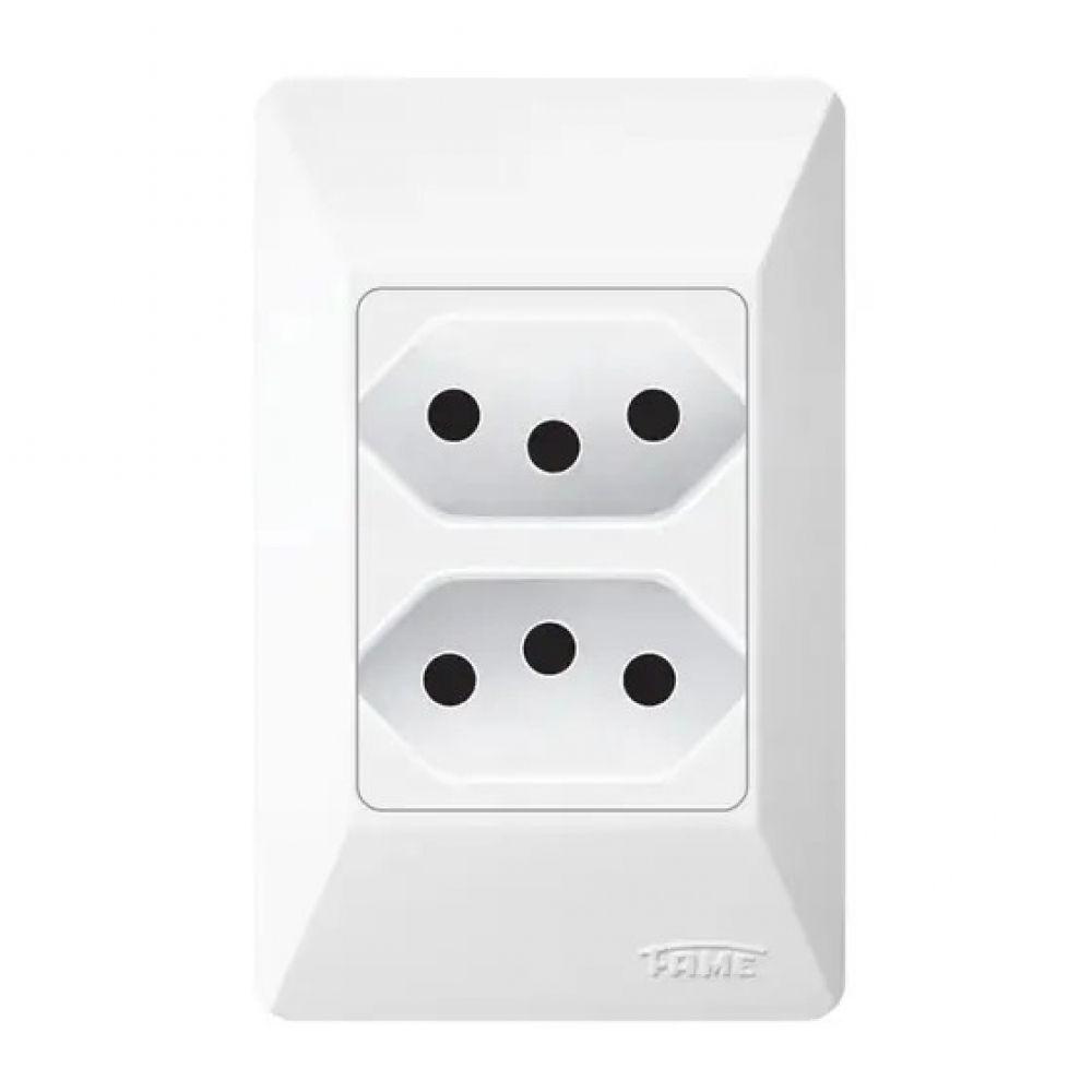 Fame SX Tomada 2P+T Padrão Brasil 10A Dupla#SIMONLEX#