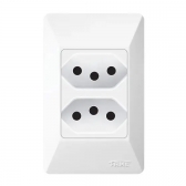 Fame SX Tomada 2P+T Padrão Brasil 10A Dupla#SIMONLEX#