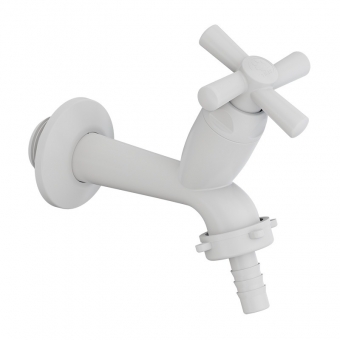 Torneira Para Tanque/Mangueira Cross Branca 1/2 - 3/4 10cm - Tigre#SIMONLEX#