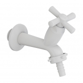 Torneira Para Tanque/Mangueira Cross Branca 1/2 - 3/4 10cm - Tigre#SIMONLEX#