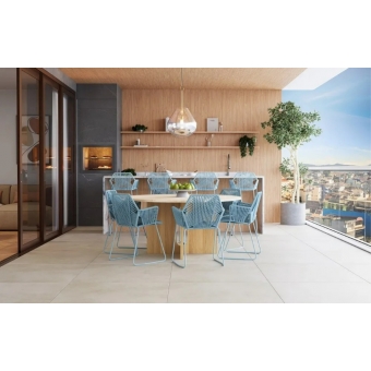 Porcelanato 94X94 Block Gris Acetinado - Caixa Com 2,65 m2 - Castelli#SIMONLEX#