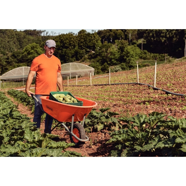 Carrinho De Mão C/Caçamba Plástica 4,8mm 110 L, Braço Metálico - Tramontina#SIMONLEX#