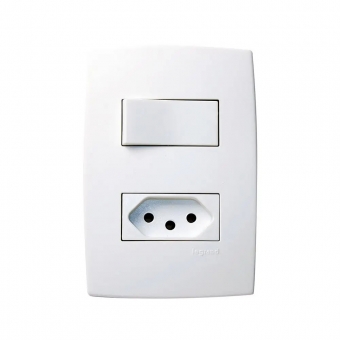 Conjunto Interruptor Simples+Tomada 10A Pial Plus - Legrand#SIMONLEX#